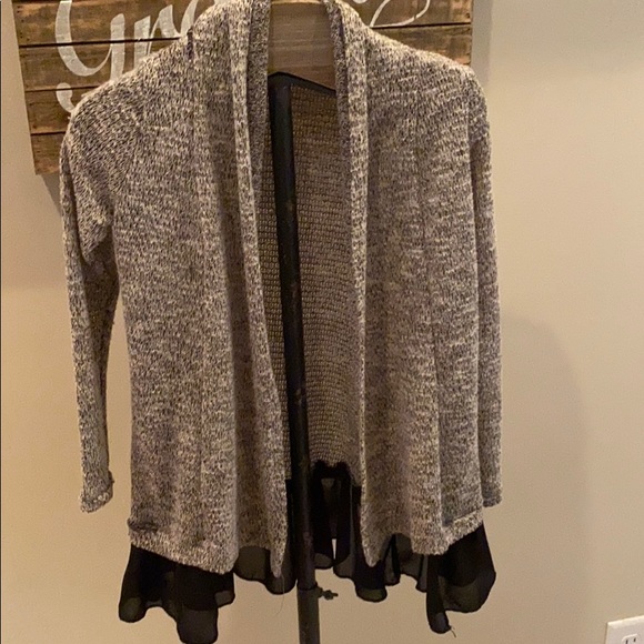 GIRLS SWEATER W CHIFFON BOTTOM - Picture 2 of 7